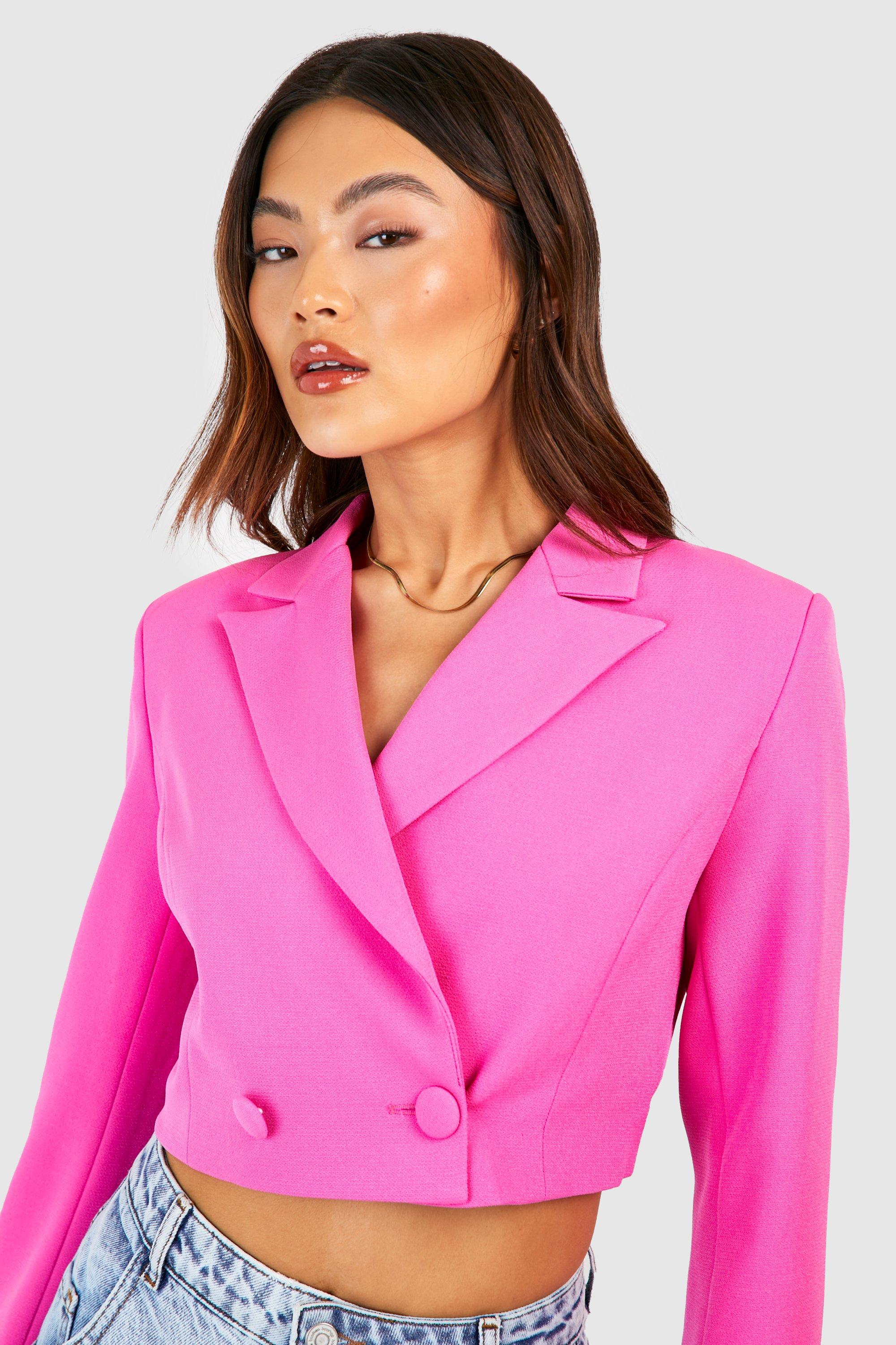 Bright pink hot sale cropped jacket